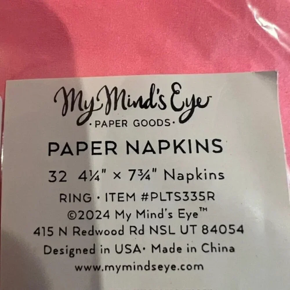 NWT - Bach and Boujee Pink Paper Napkins 32 CT | 4 1/4